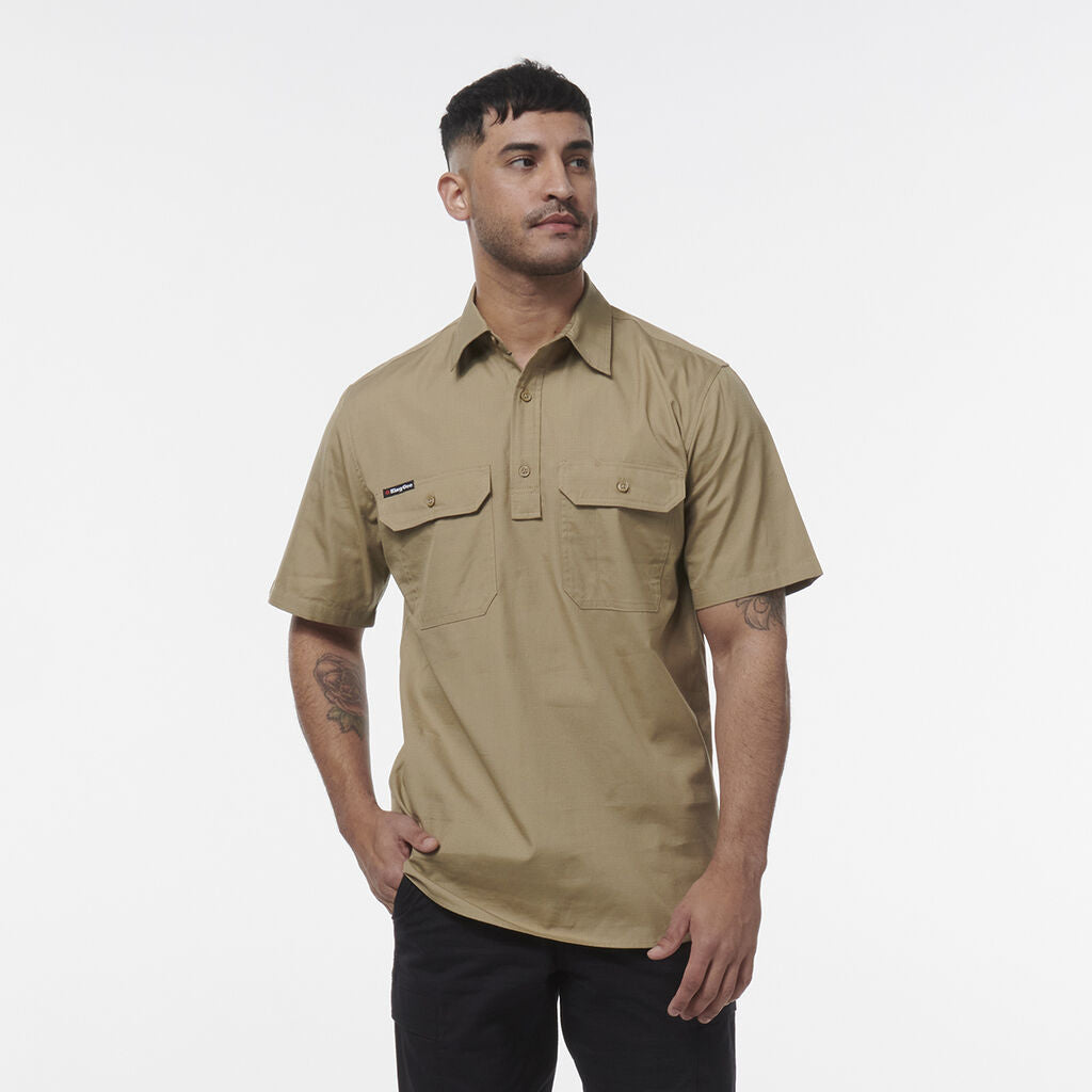 KingGee K14032 Men's Workcool Vented Closed Front Shirt Short Sleeve