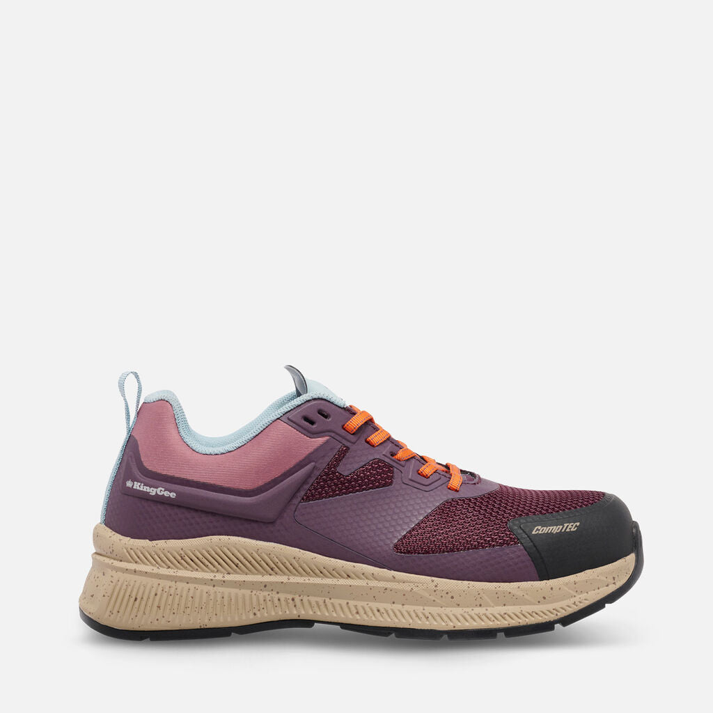 KingGee K26497 Women's HyperTec Sport Safety Shoe-Berry