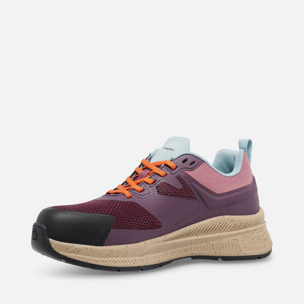 KingGee K26497 Women's HyperTec Sport Safety Shoe-Berry