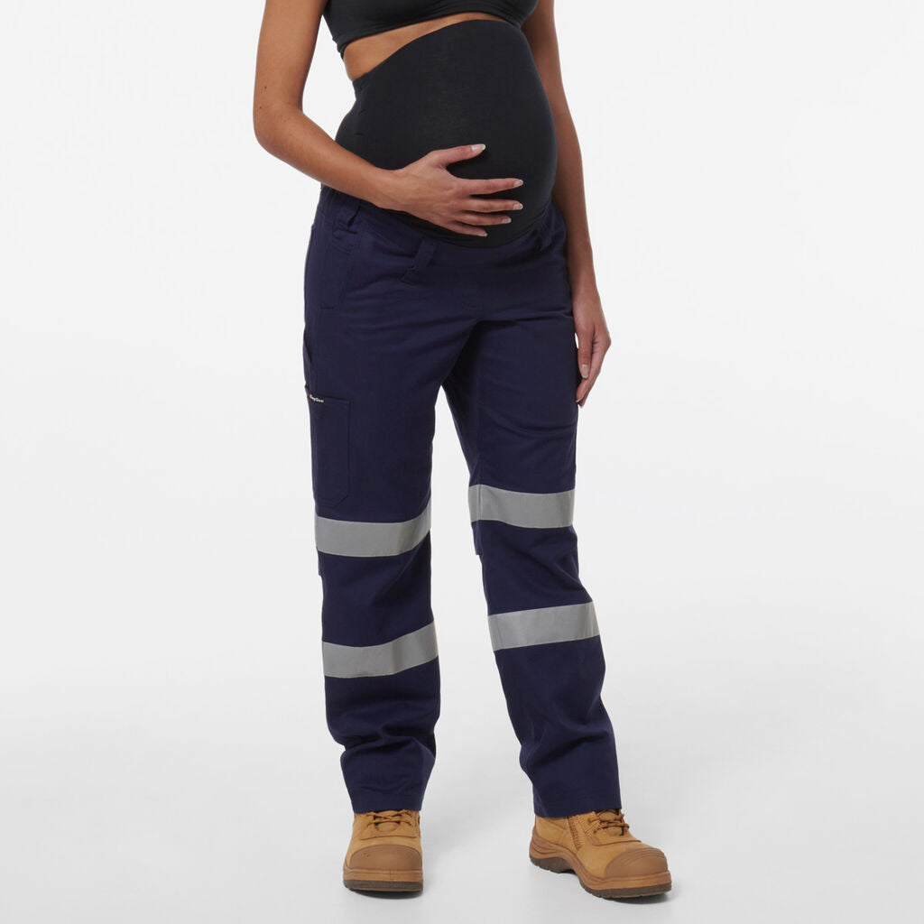 KingGee K43007 Women's Workcool Maternity Reflective Bio Motion Pant-Navy