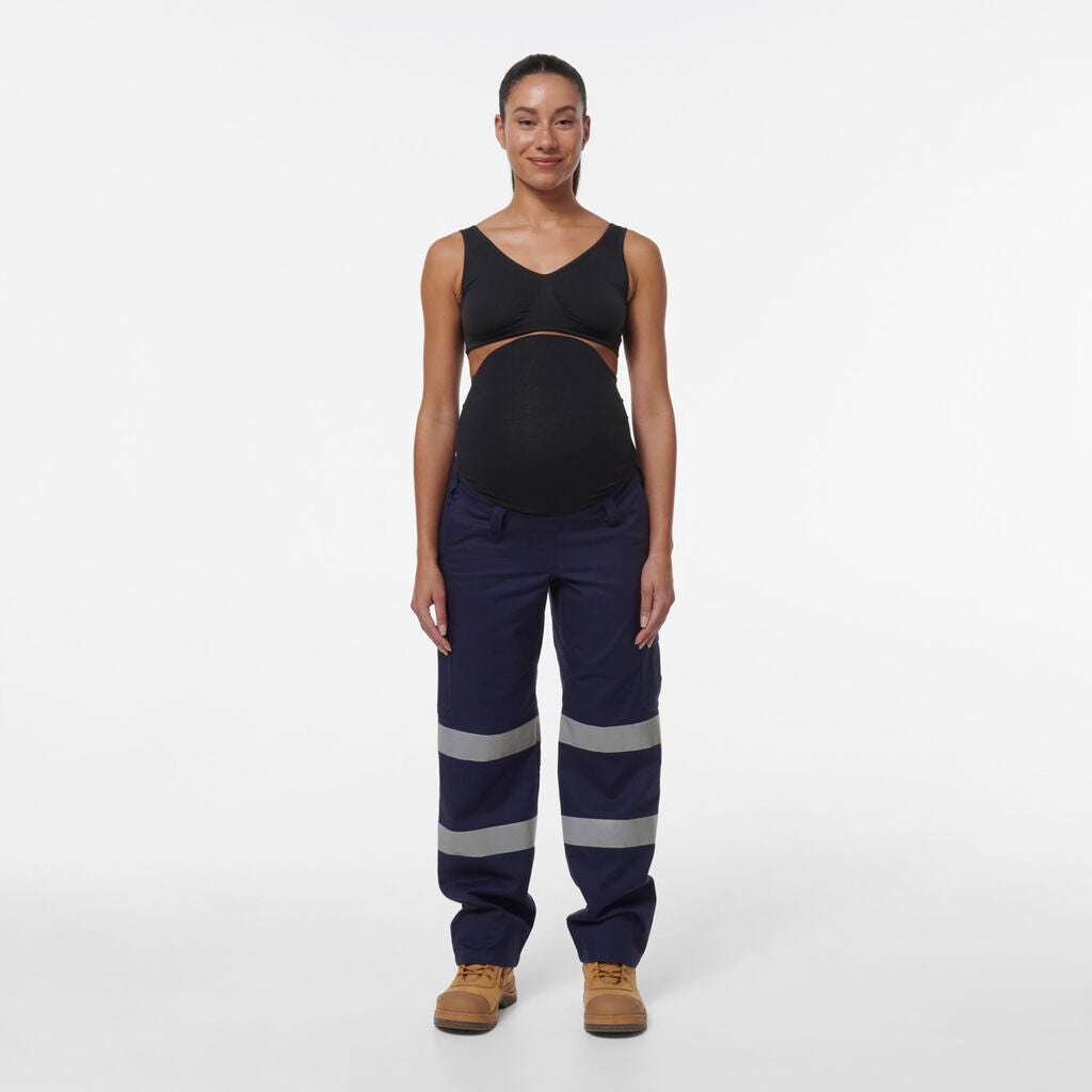 KingGee K43007 Women's Workcool Maternity Reflective Bio Motion Pant-Navy