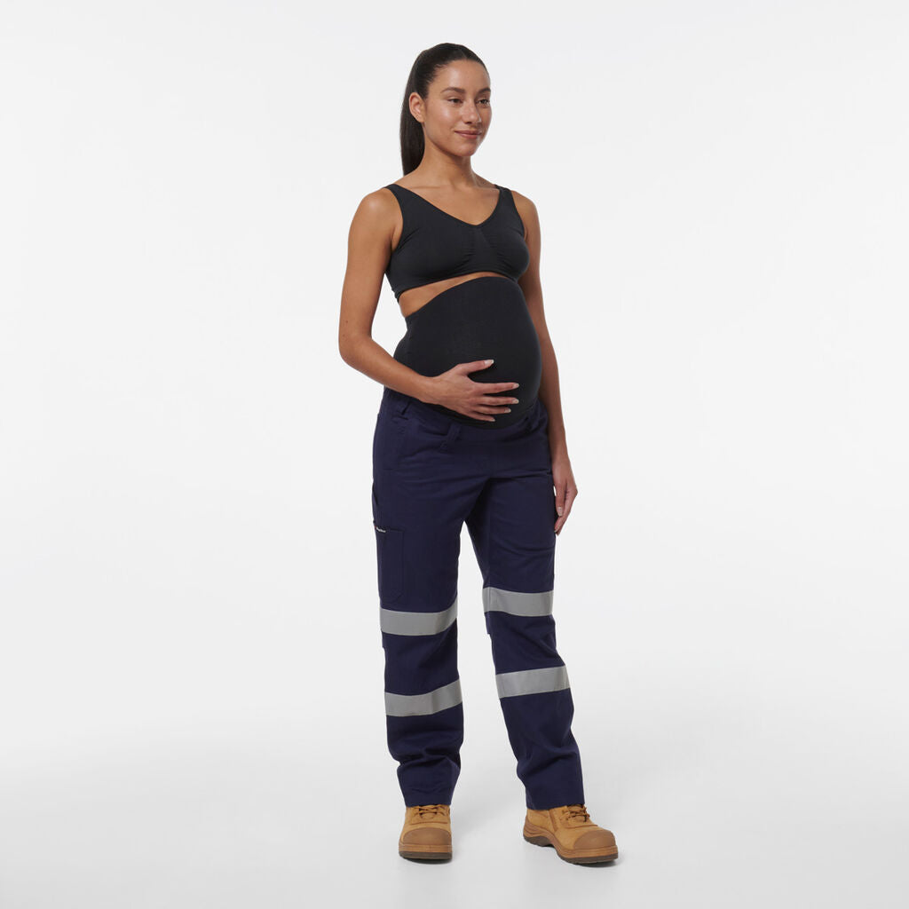 KingGee K43007 Women's Workcool Maternity Reflective Bio Motion Pant-Navy