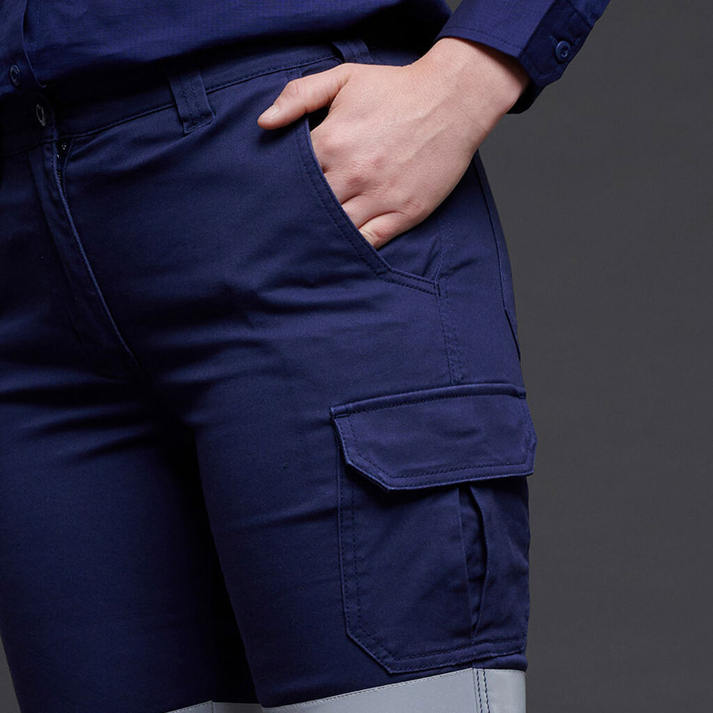 KingGee K43010 Women's Stretch Reflective Cargo Work Pants-Navy