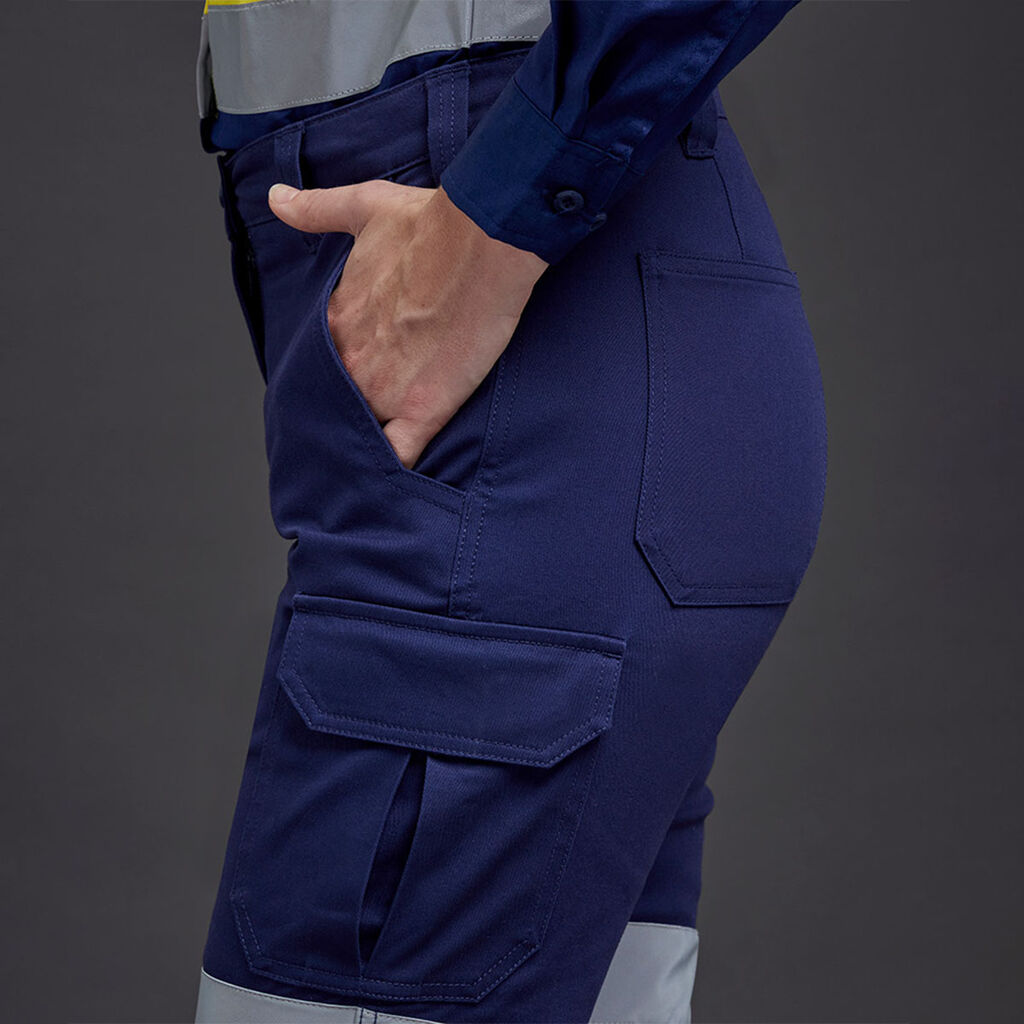 KingGee K43010 Women's Stretch Reflective Cargo Work Pants-Navy