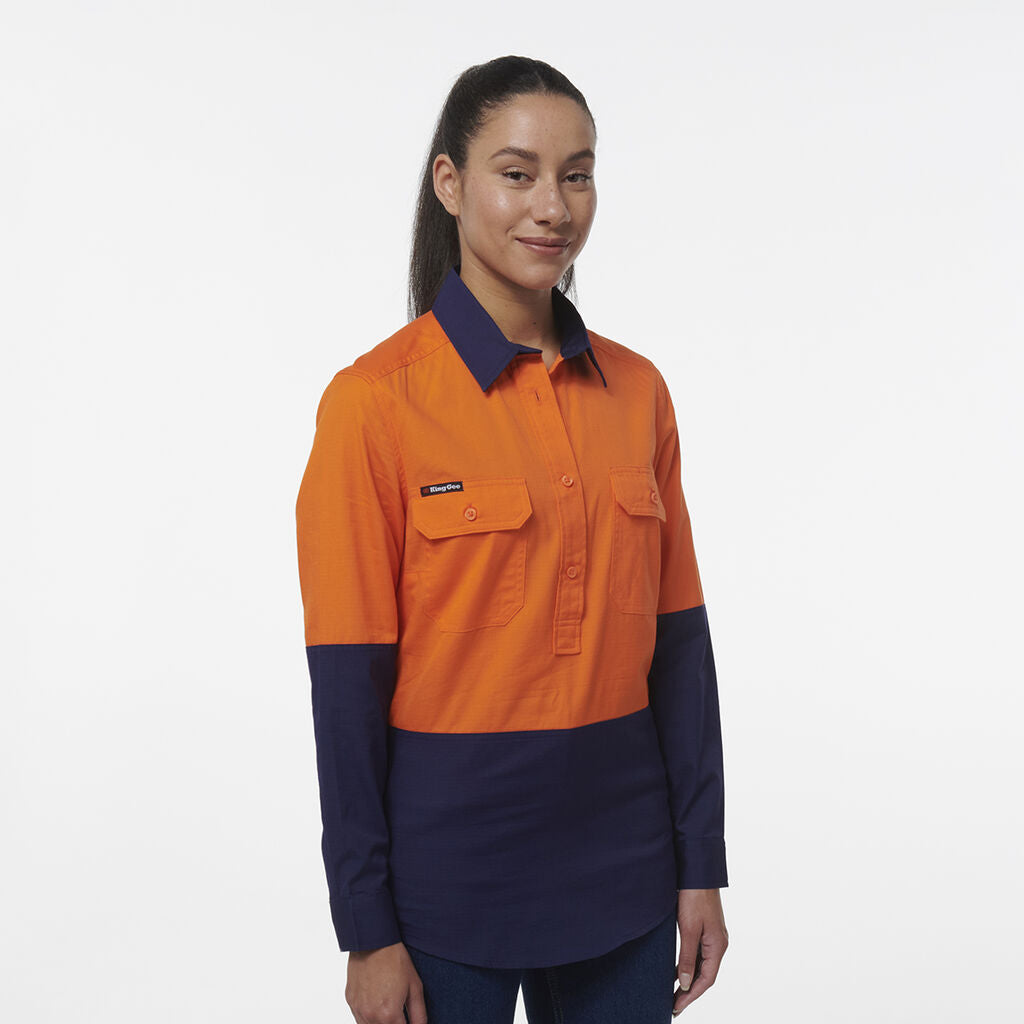 KingGee K44211 Women's Workcool Vented Closed Front Spiced Shirt