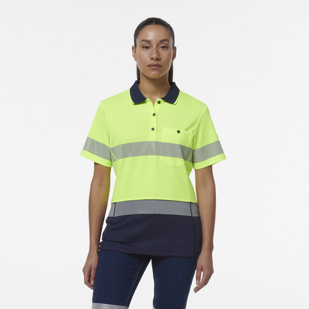 KingGee K44224 Women's Workcool Hyperfreeze Spliced S/S Polo W/ Segmented Tape