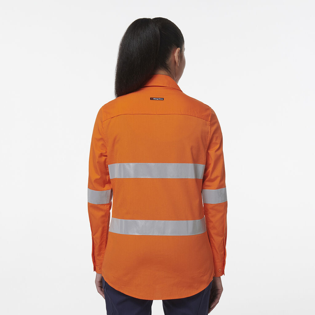 KingGee K44231 Women's Workcool Vented Reflective Shirt-Orange