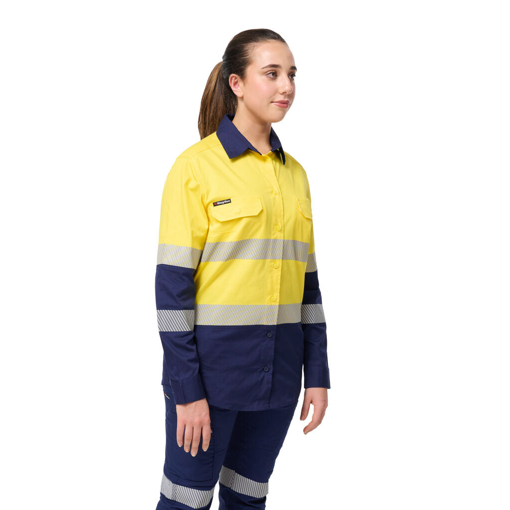 KingGee K44243 Women's Workcool Spliced Stretch Taped Long Sleeve Shirt