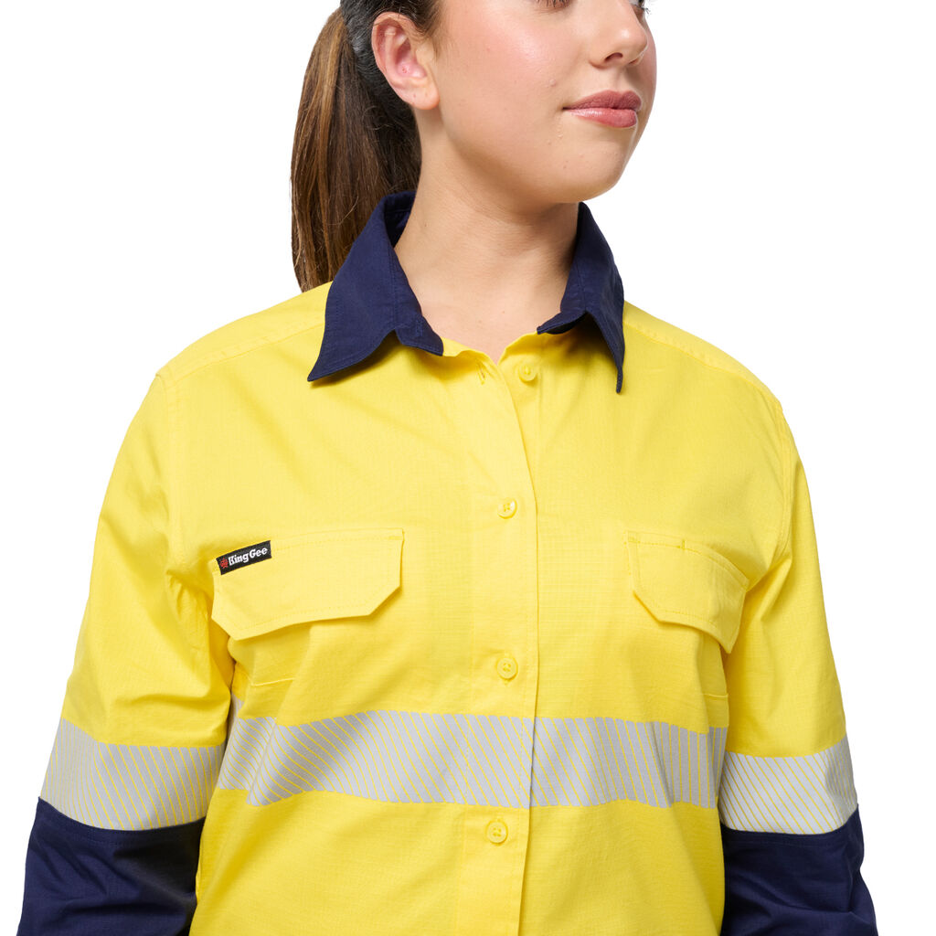 KingGee K44243 Women's Workcool Spliced Stretch Taped Long Sleeve Shirt
