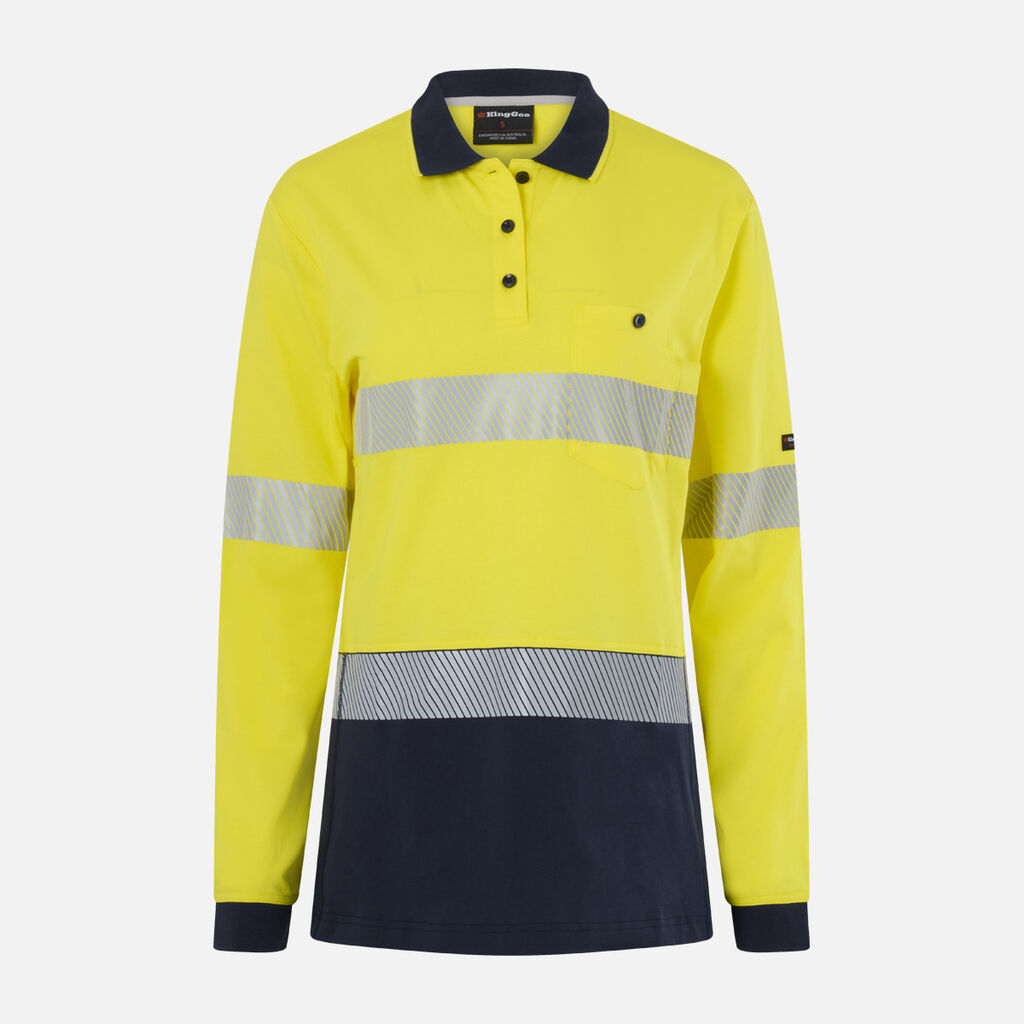 KingGee K44248 Women's Originals Hi-Vis Spliced Taped Cotton Polo