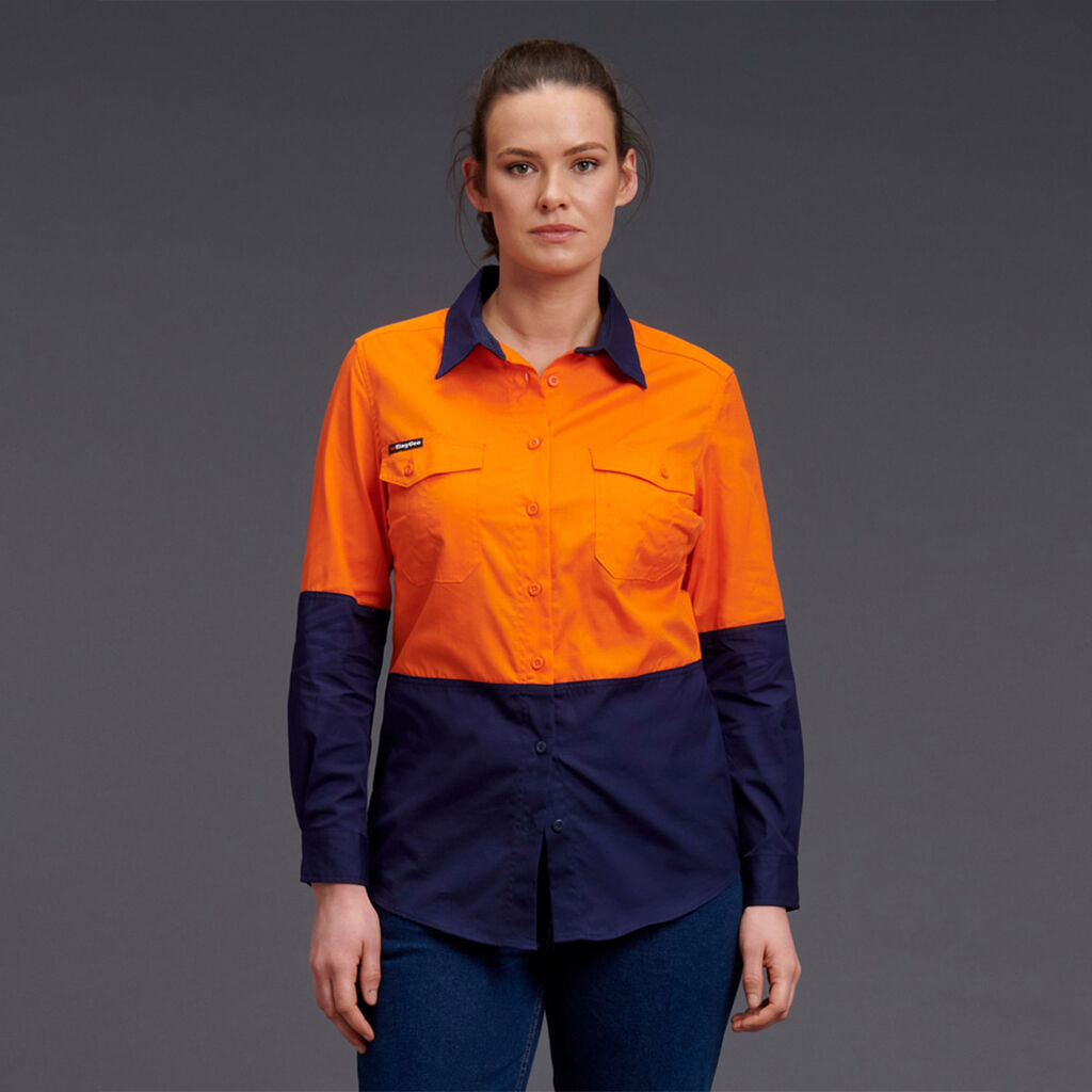 KingGee K44543 Ladies Workcool 2 Hi-vis Spliced Shirt L/S