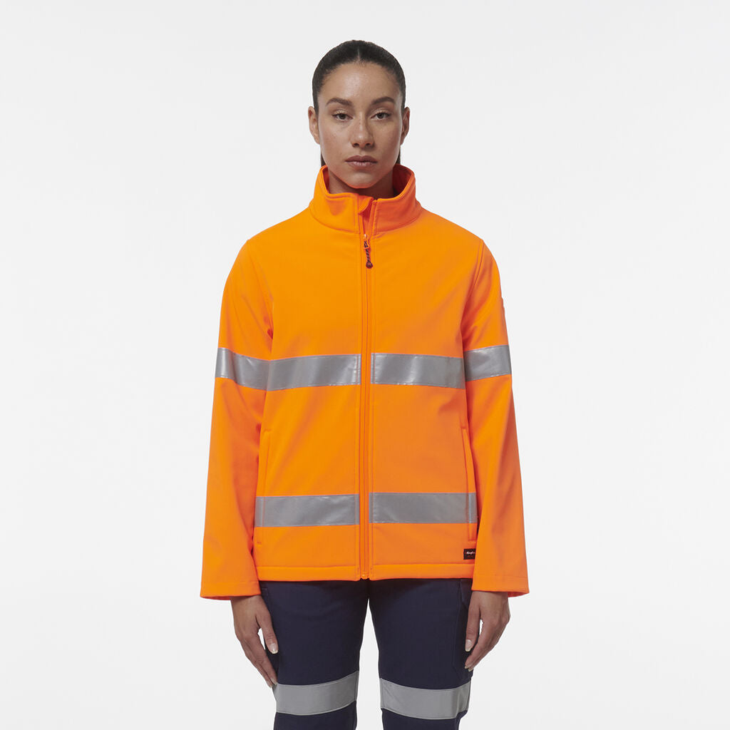 KingGee K45007 Women's Reflective Soft Shell Jacket-Orange