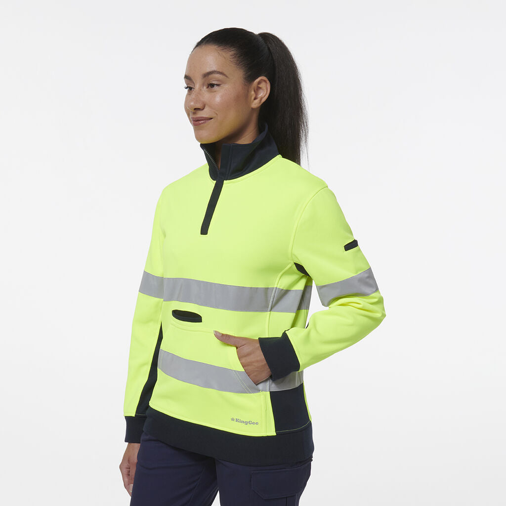 KingGee K45009 Women's Reflective Spliced 1/4 Zip Fleece