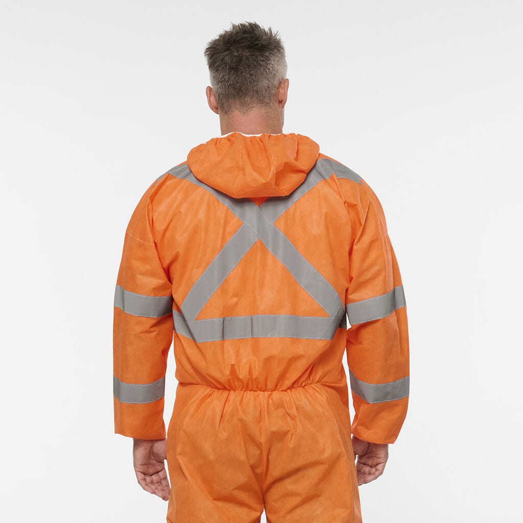 KingGee K51012 Originals Hi Vis Taped Disposable Coverall-Orange