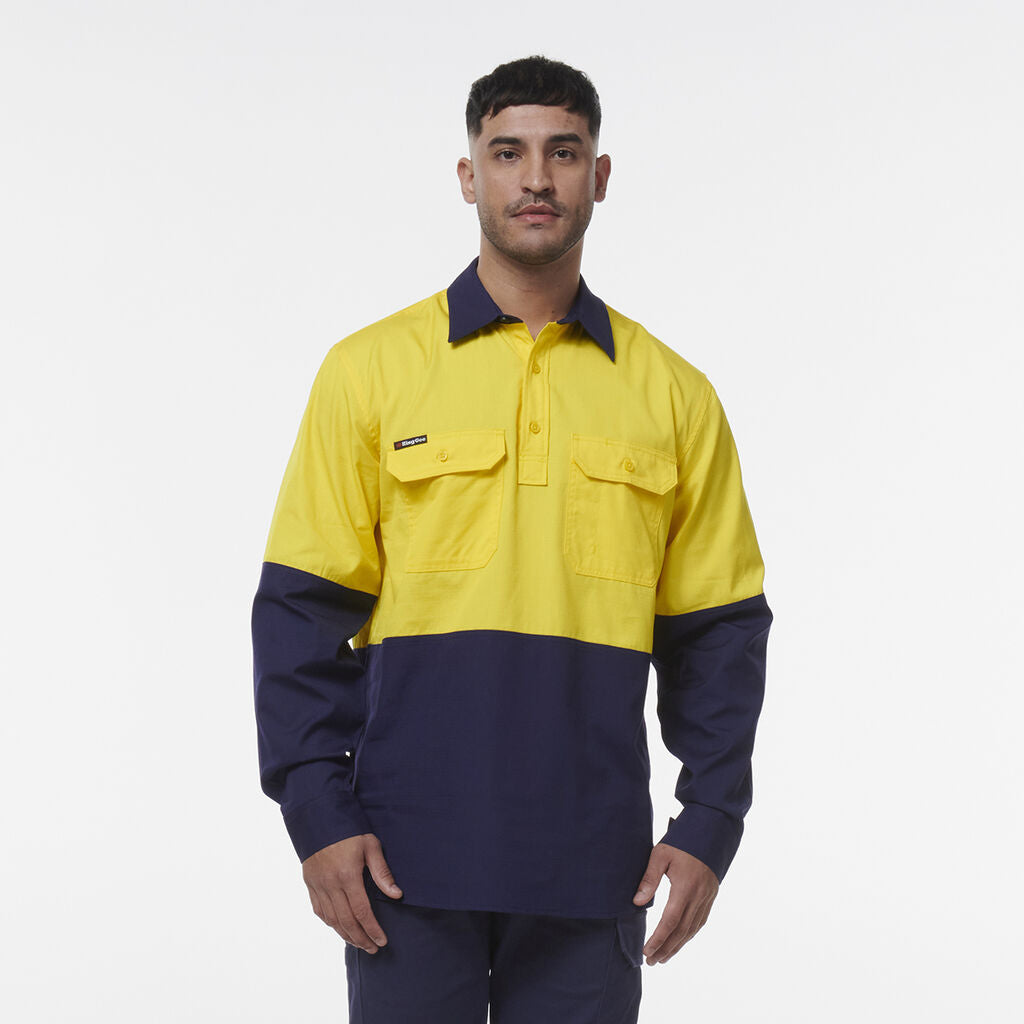 KingGee K54011 Workcool Vented Closed Front Spliced Shirt