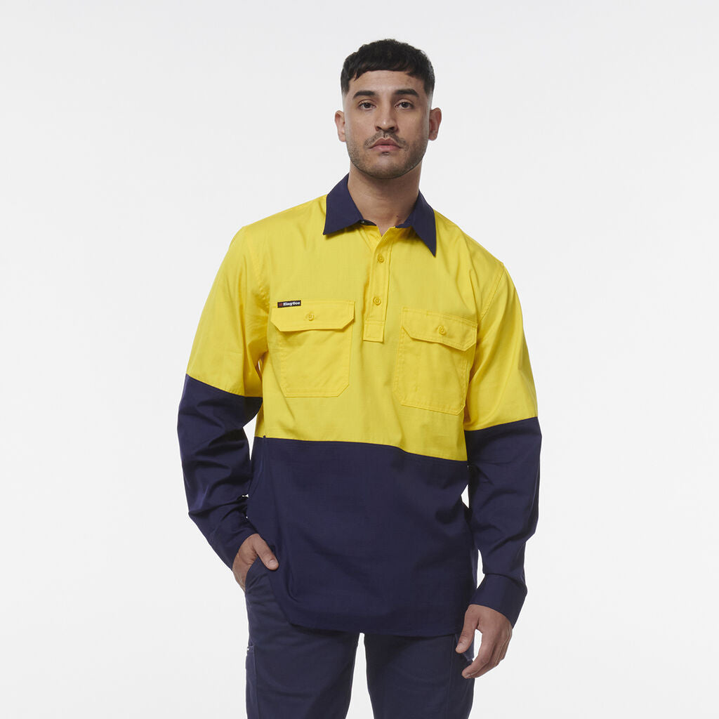 KingGee K54011 Workcool Vented Closed Front Spliced Shirt