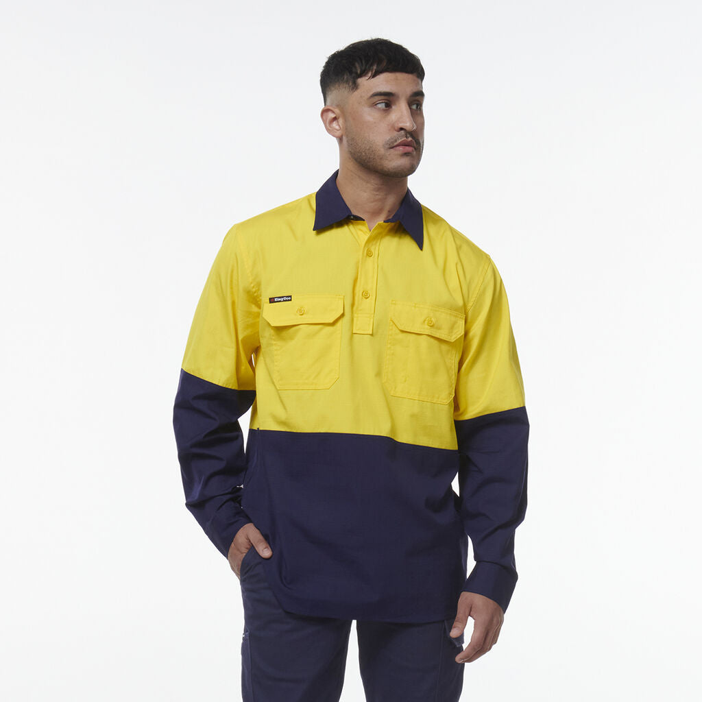 KingGee K54011 Workcool Vented Closed Front Spliced Shirt