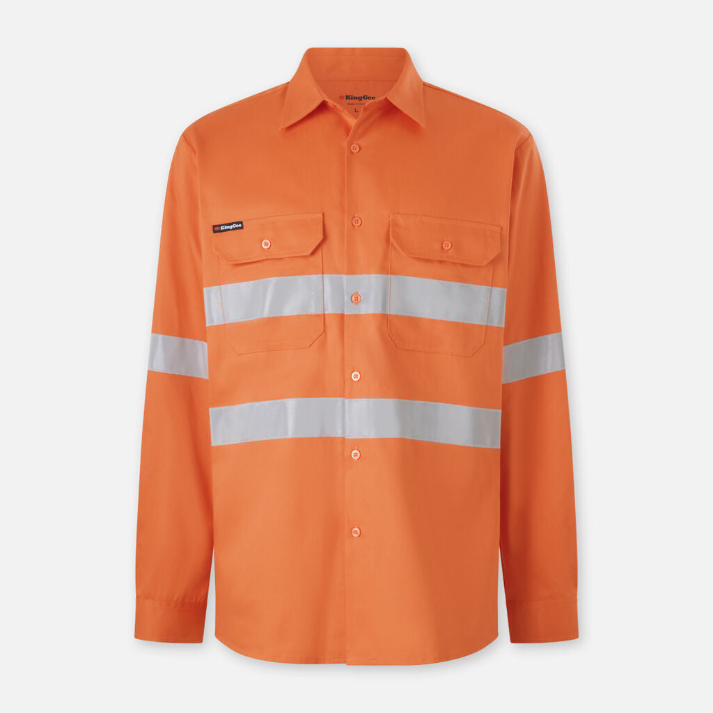 KingGee K54019 Originals Hi-vis Drill Shirt-Orange