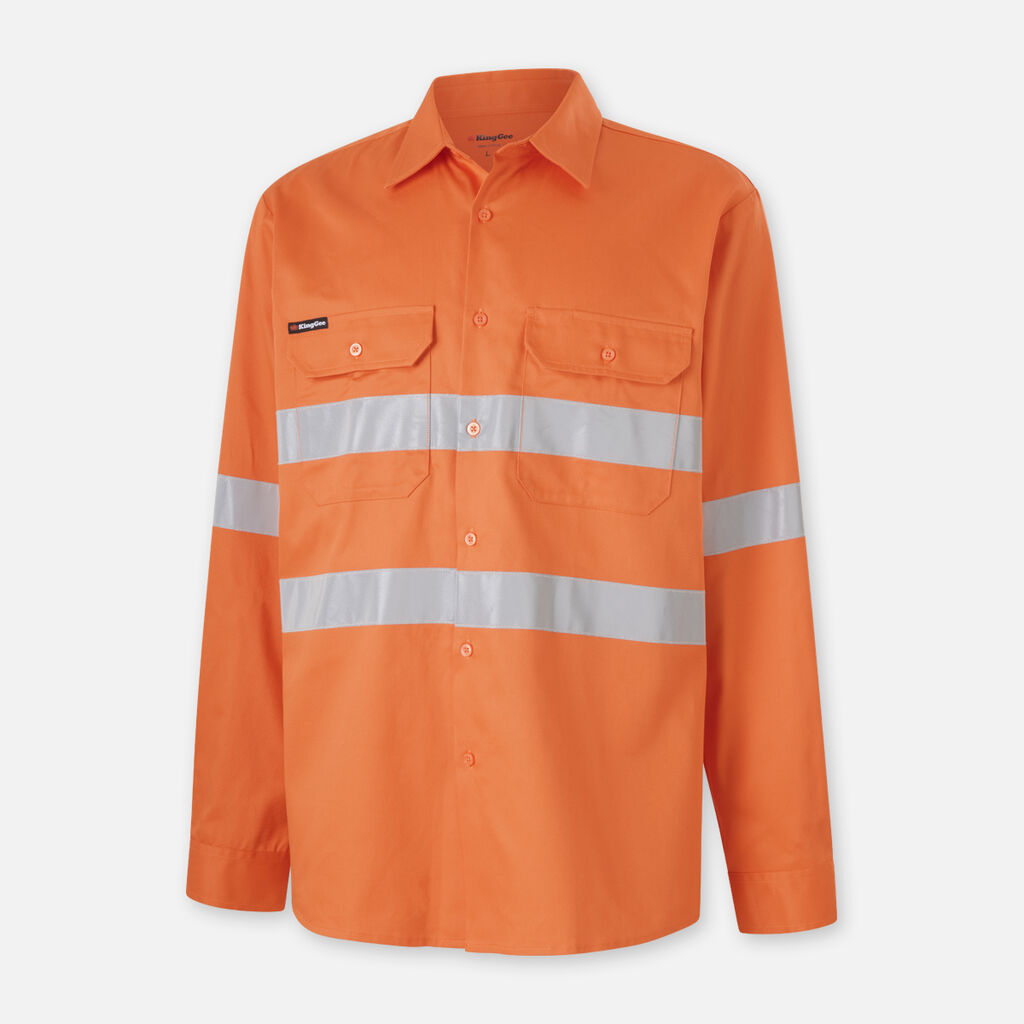 KingGee K54019 Originals Hi-vis Drill Shirt-Orange