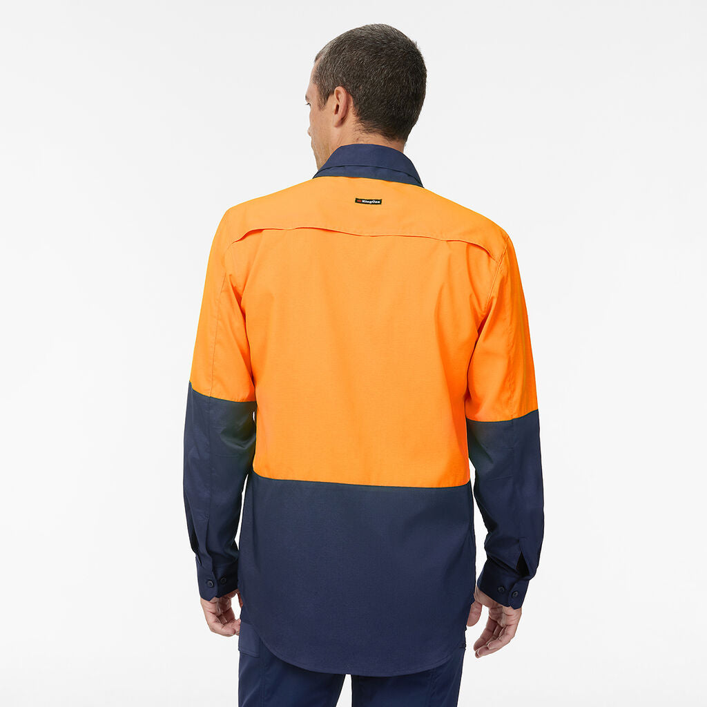KingGee K54036 DryCool Hi Vis Spliced Shirt Long Sleeve Shirt
