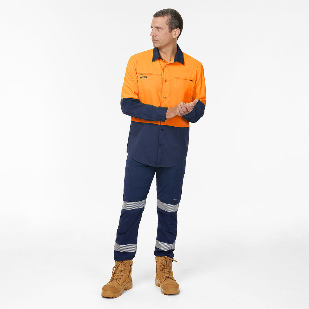 KingGee K54036 DryCool Hi Vis Spliced Shirt Long Sleeve Shirt