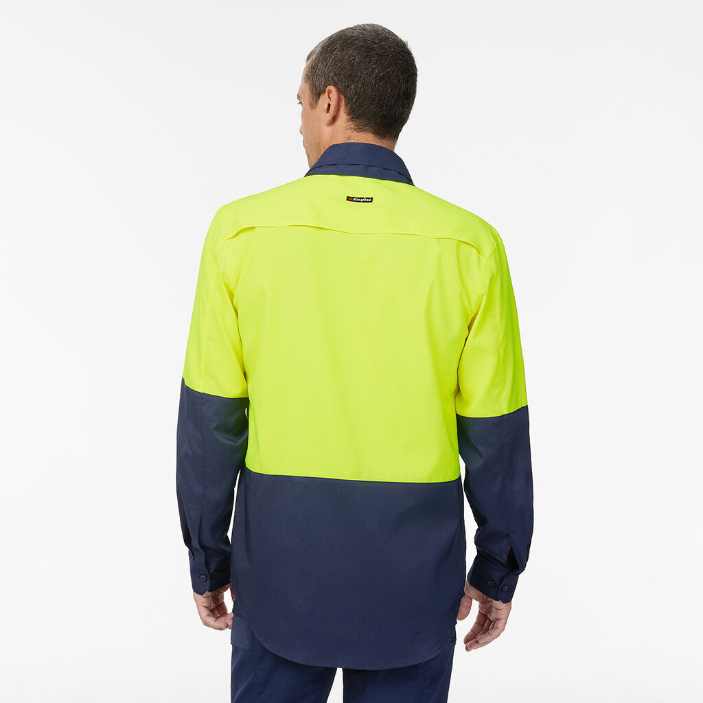 KingGee K54036 DryCool Hi Vis Spliced Shirt Long Sleeve Shirt