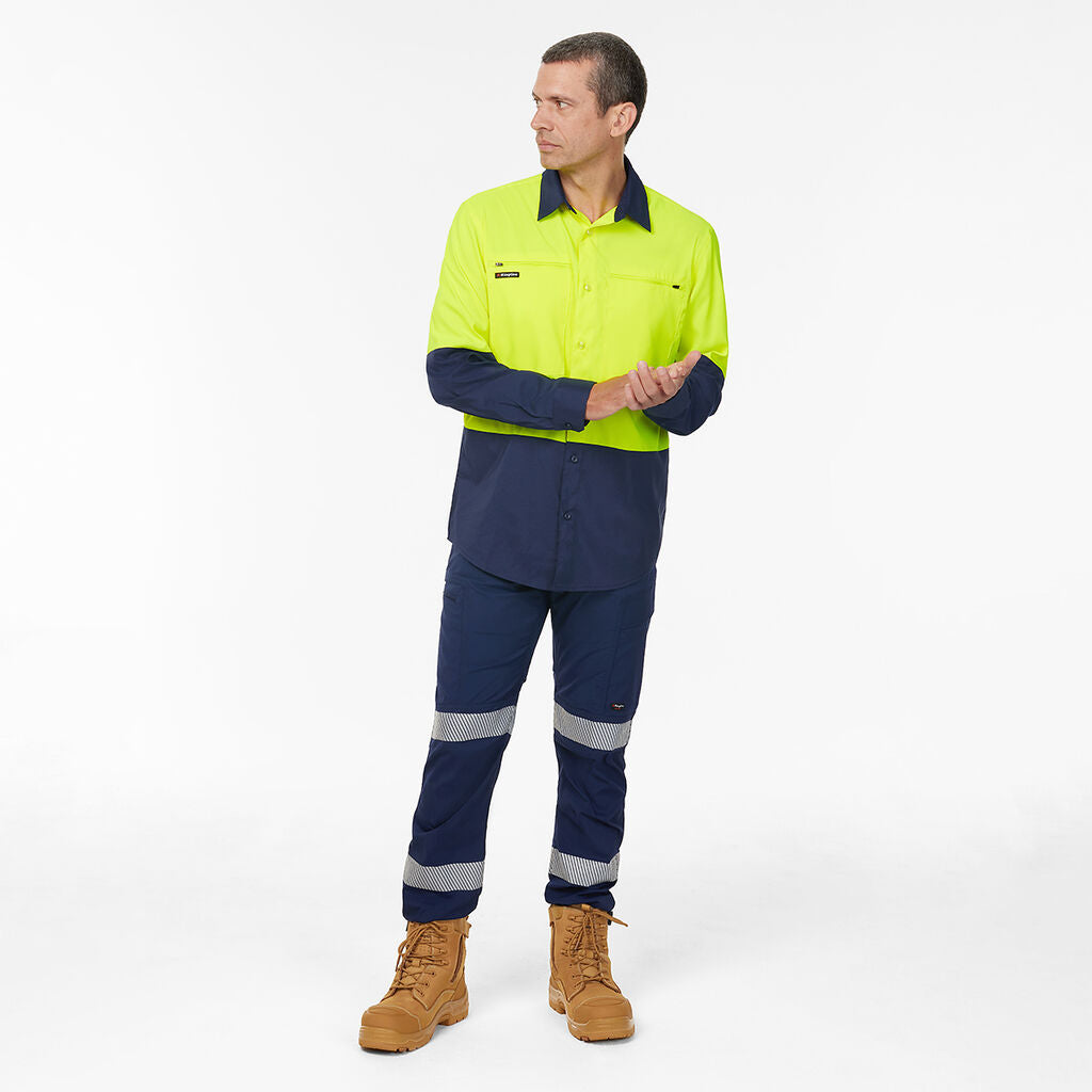 KingGee K54036 DryCool Hi Vis Spliced Shirt Long Sleeve Shirt