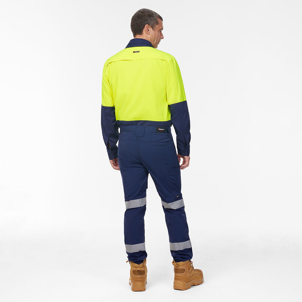 KingGee K54036 DryCool Hi Vis Spliced Shirt Long Sleeve Shirt
