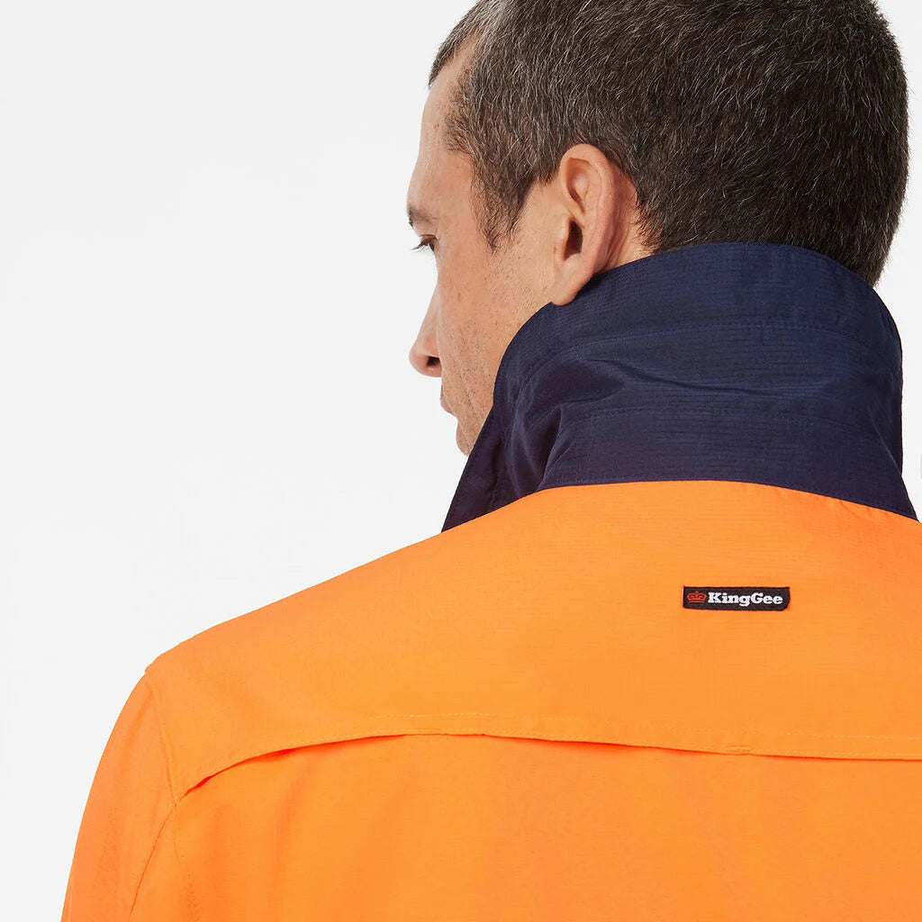 KingGee K54037 Dry Cool Hi Vis Spliced Taped Shirt Long Sleeve Shirt