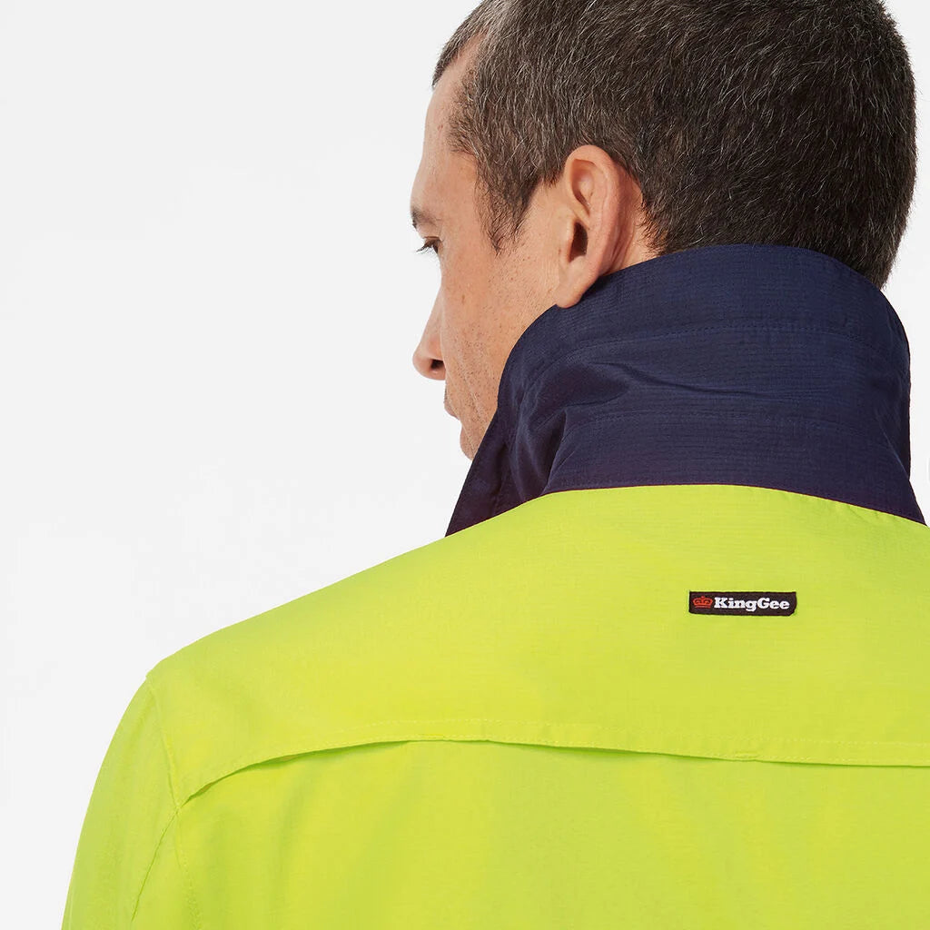 KingGee K54037 Dry Cool Hi Vis Spliced Taped Shirt Long Sleeve Shirt