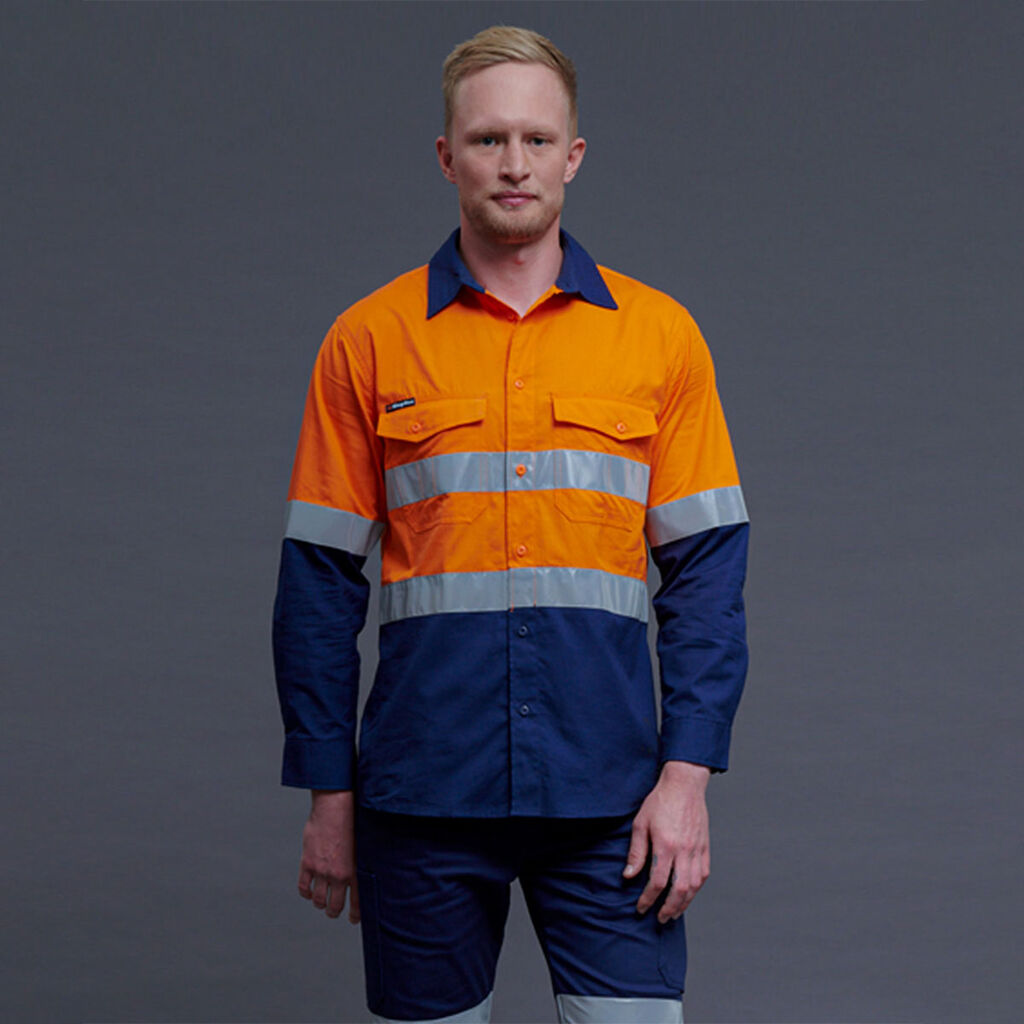 KingGee K54880 Workcool 2 Hi-vis Reflective Spliced Shirt L/S