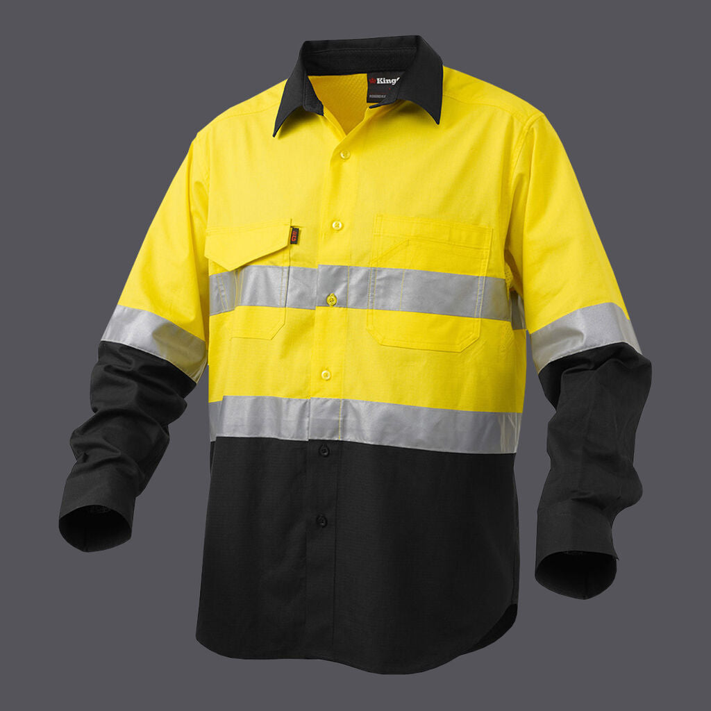 KingGee K54880 Workcool 2 Hi-vis Reflective Spliced Shirt L/S