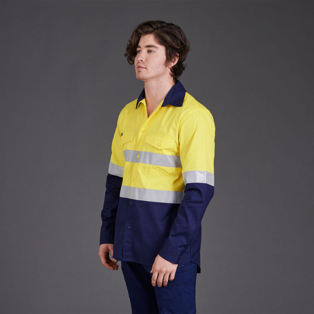 KingGee K54880 Workcool 2 Hi-vis Reflective Spliced Shirt L/S