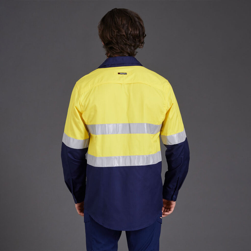 KingGee K54880 Workcool 2 Hi-vis Reflective Spliced Shirt L/S