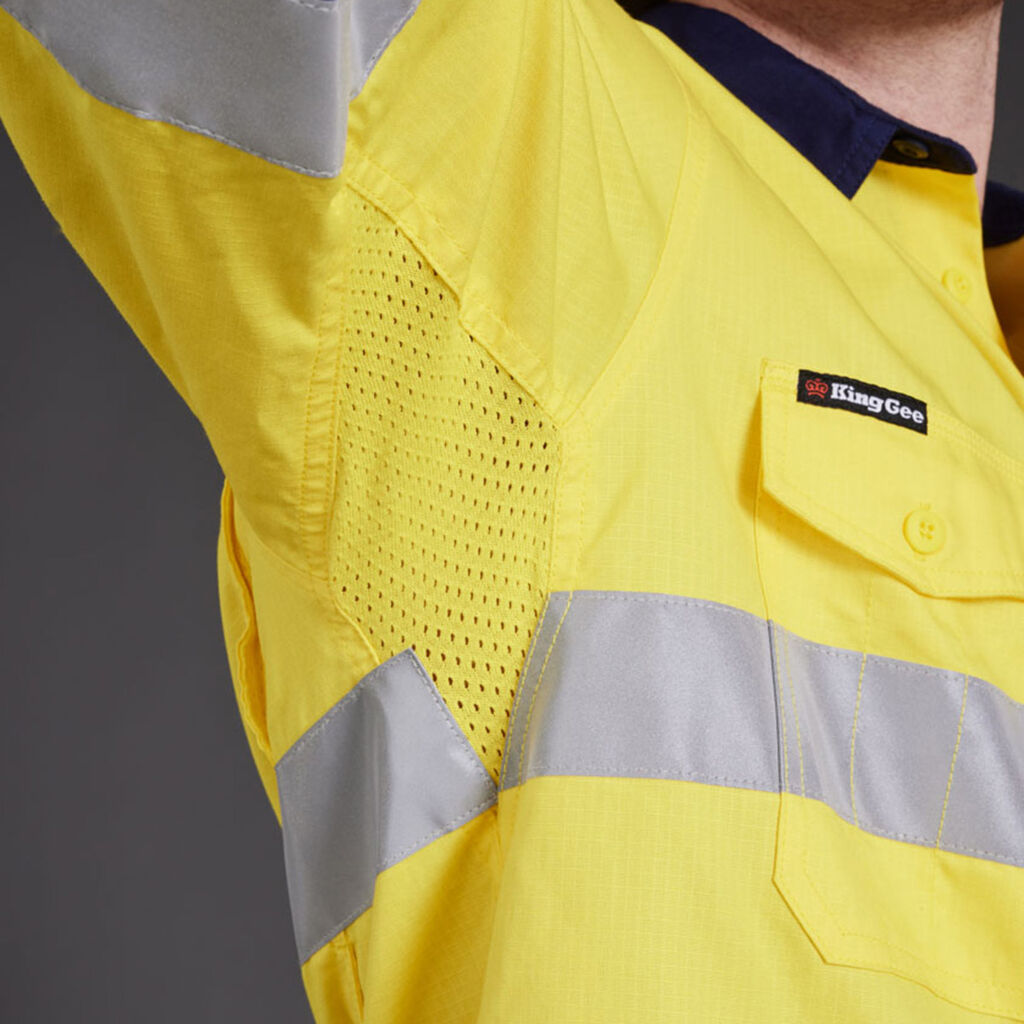 KingGee K54880 Workcool 2 Hi-vis Reflective Spliced Shirt L/S