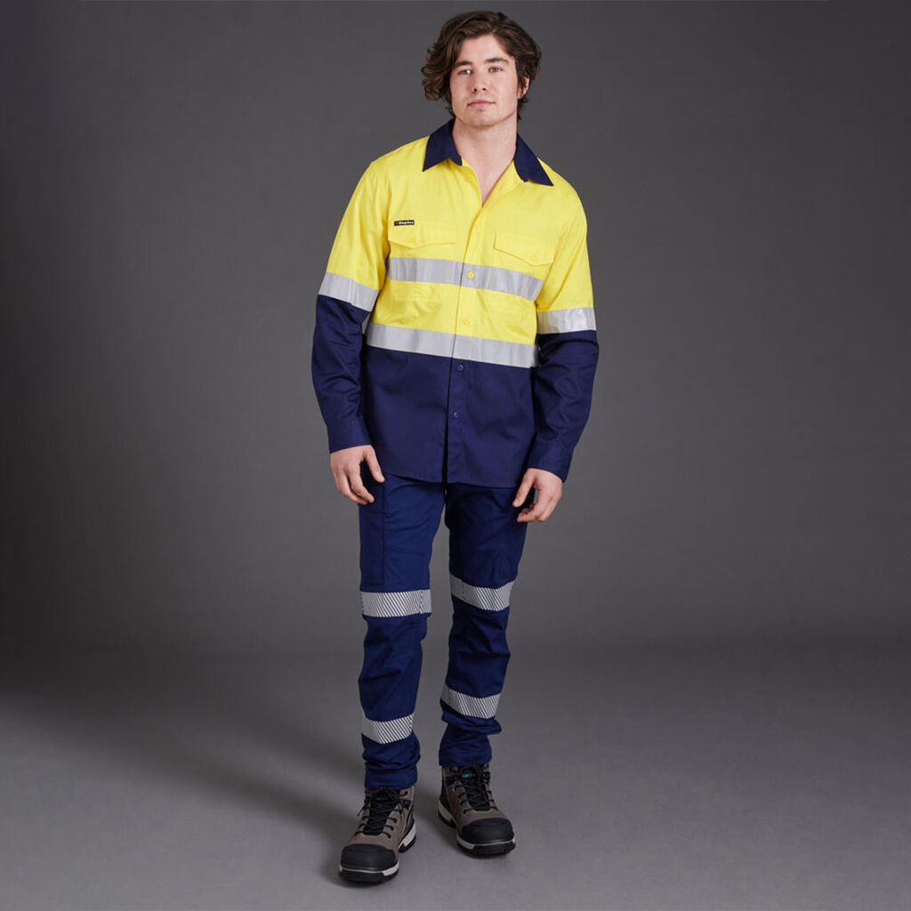 KingGee K54880 Workcool 2 Hi-vis Reflective Spliced Shirt L/S