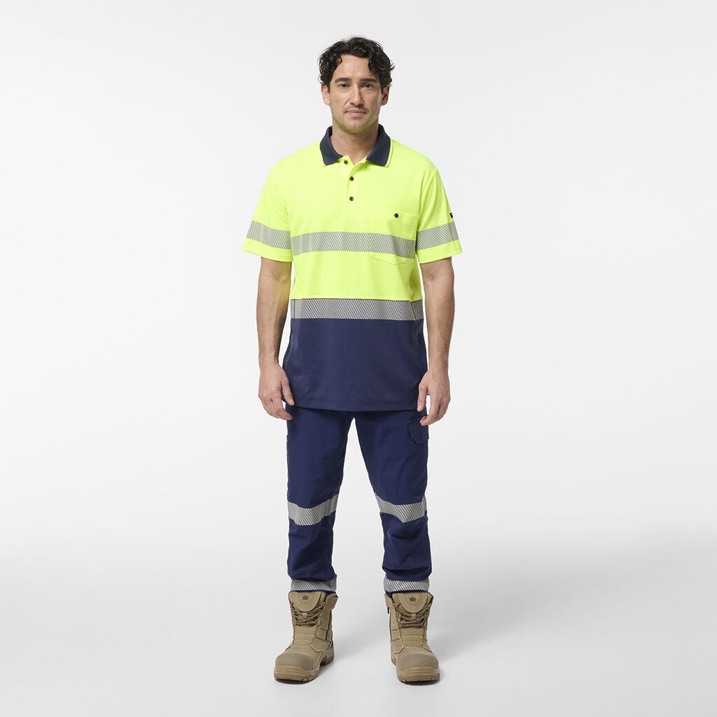 KingGee K54928 Originals Hi-Vis Spliced Taped Cotton Back Polo