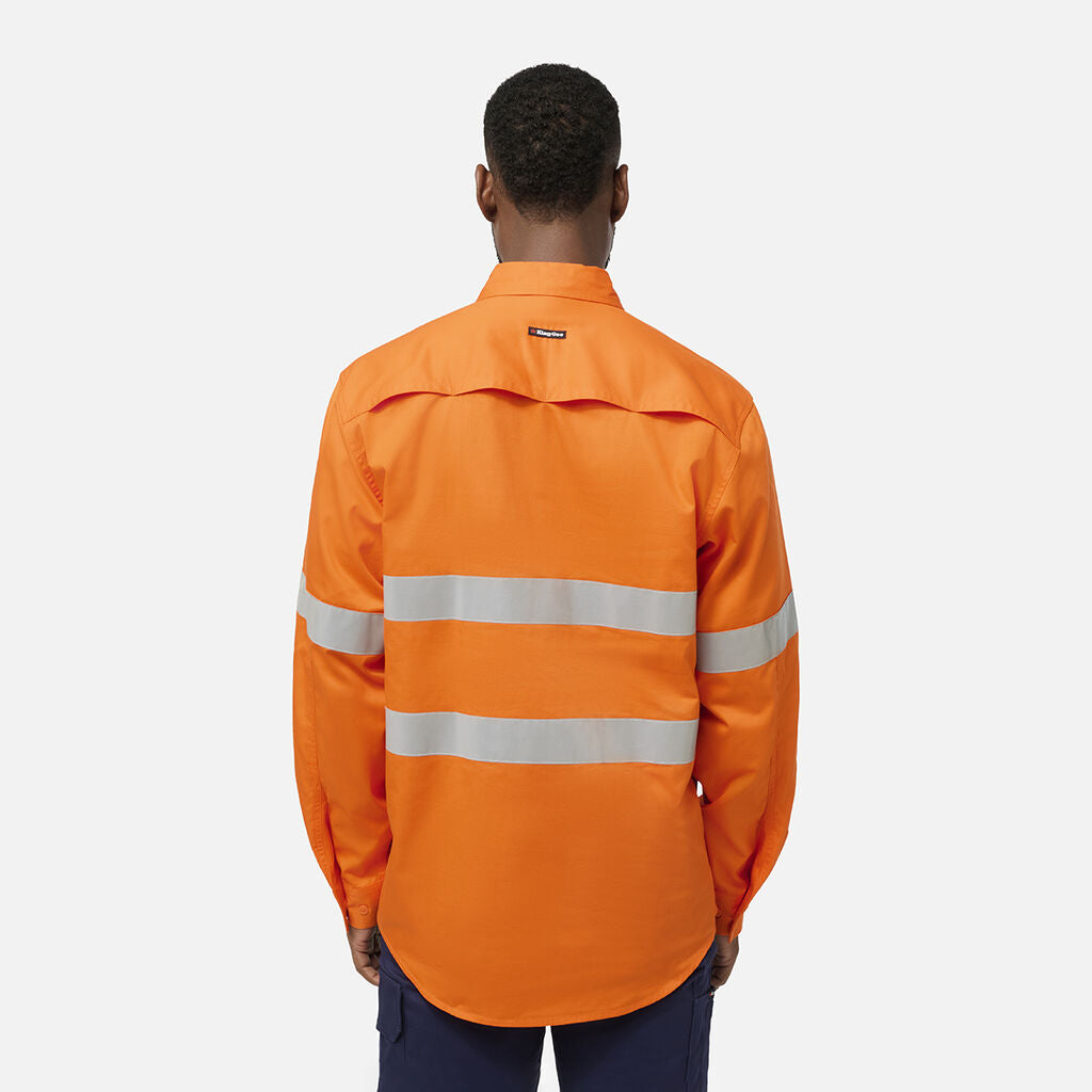 KingGee K54934 Originals Hi Vis Closed Front Shirt-Orange