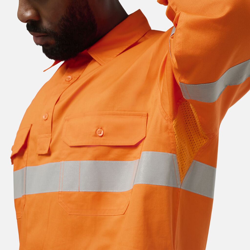 KingGee K54934 Originals Hi Vis Closed Front Shirt-Orange
