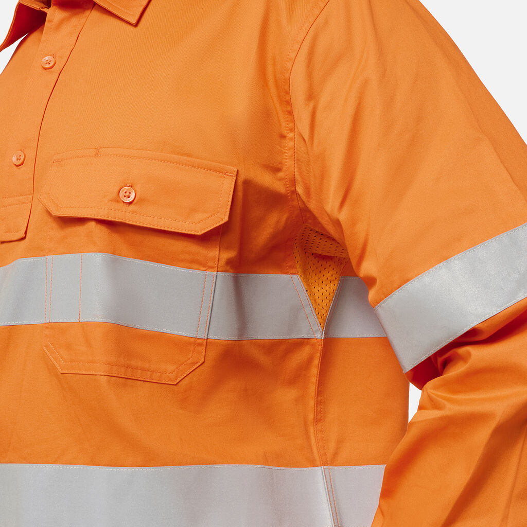 KingGee K54934 Originals Hi Vis Closed Front Shirt-Orange