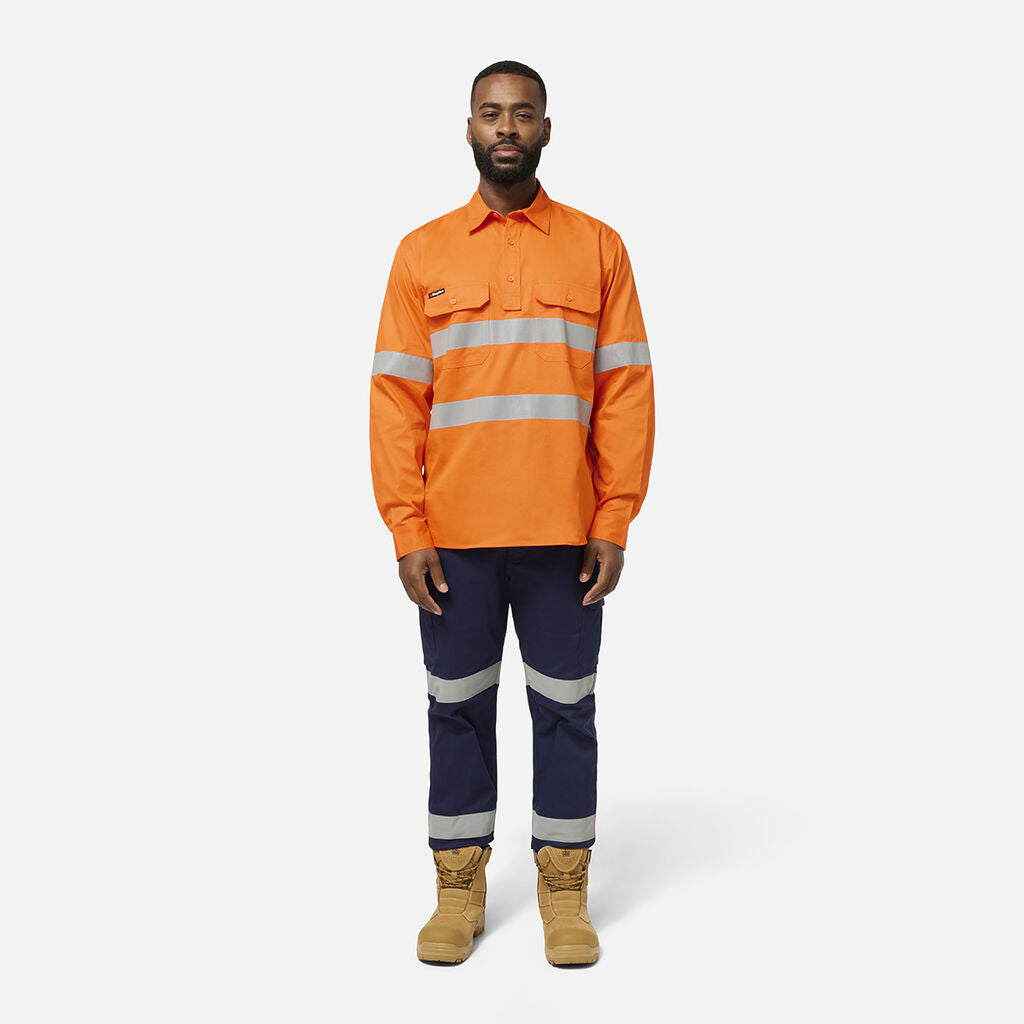 KingGee K54934 Originals Hi Vis Closed Front Shirt-Orange