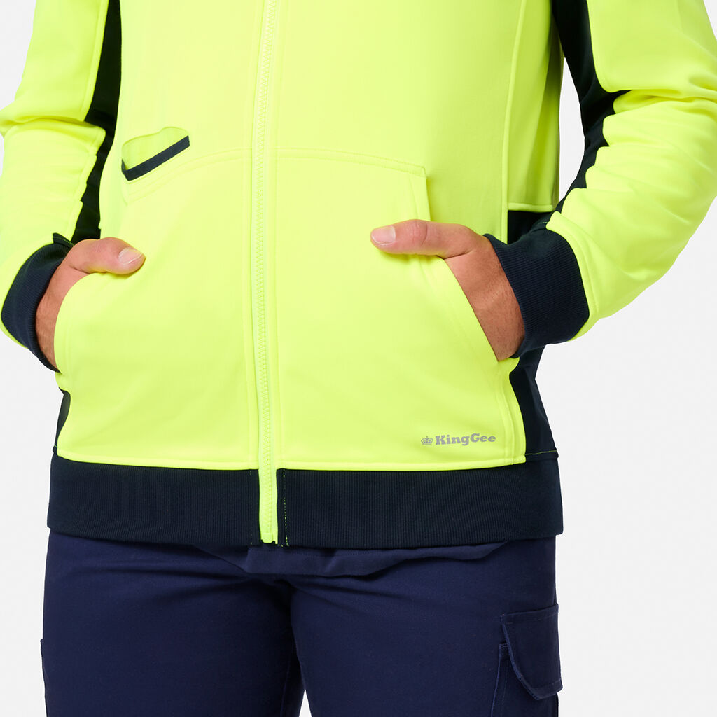 KingGee K55019 Original Hi Vis Full ZIP Fleece Hoodie