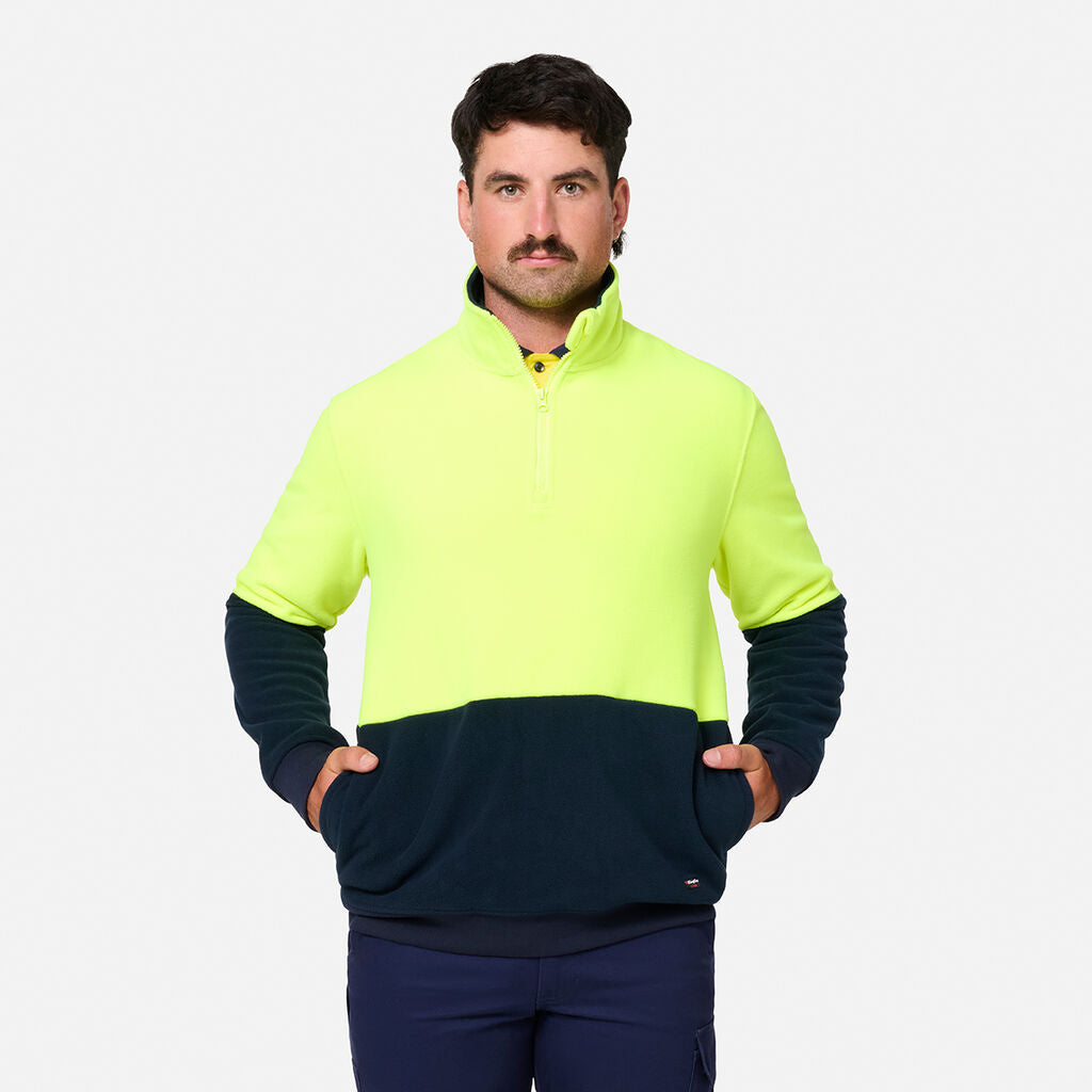 KingGee K55021 Originals Hi-Vis 1/4 Zip Polar Fleece Pullover