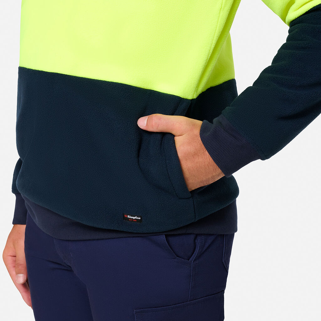 KingGee K55021 Originals Hi-Vis 1/4 Zip Polar Fleece Pullover