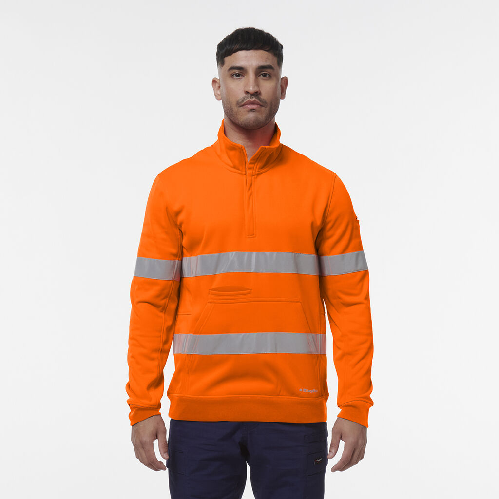 KingGee K55048 Reflective 1/4 Zip Fleece-Orange