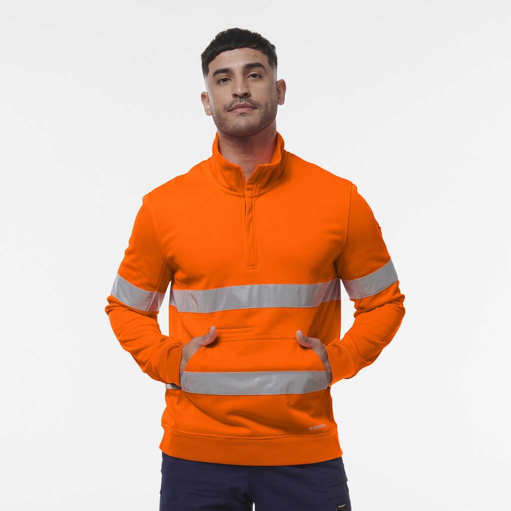 KingGee K55048 Reflective 1/4 Zip Fleece-Orange