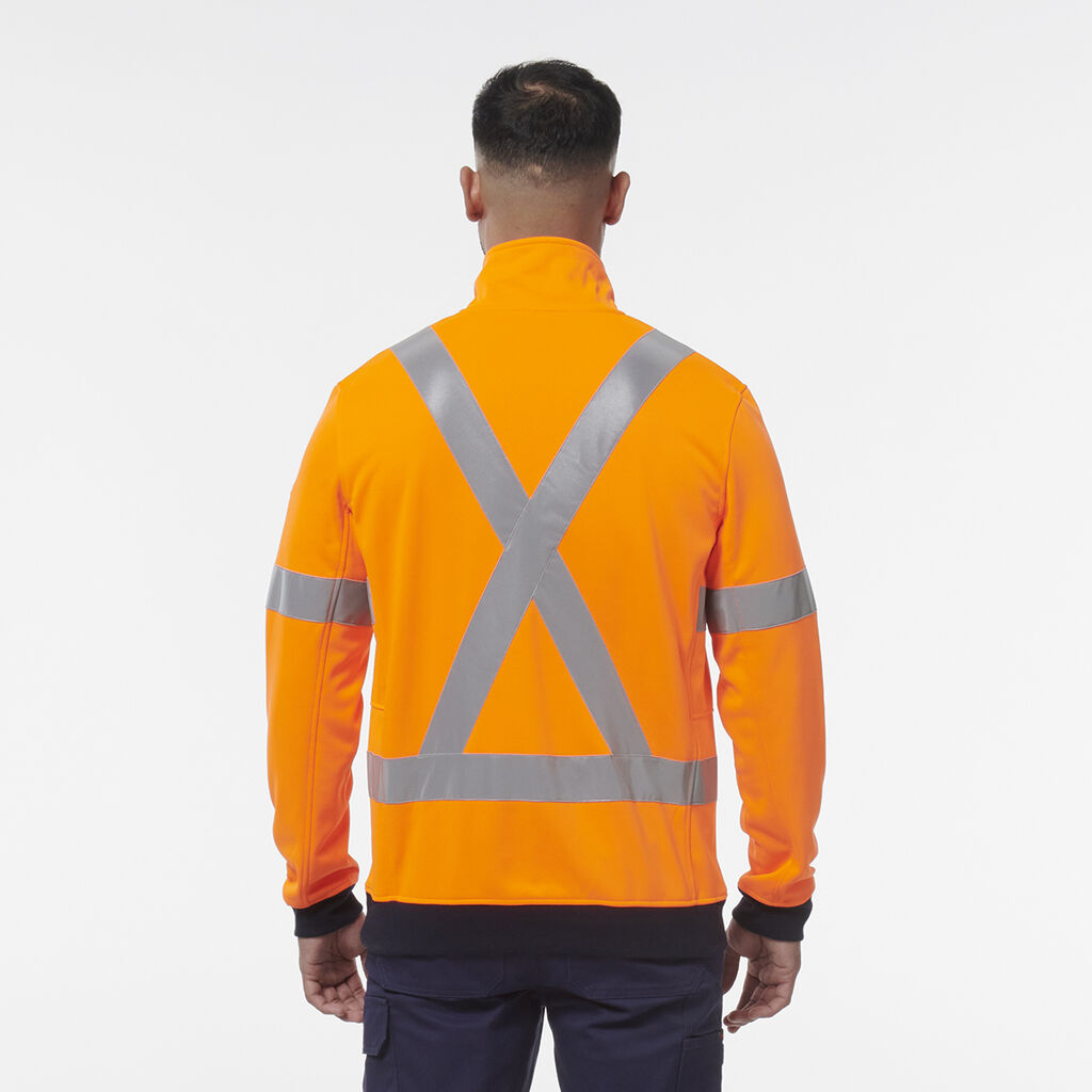 KingGee K55057 Reflective 1/4 Zip Fleece X Back-Orange