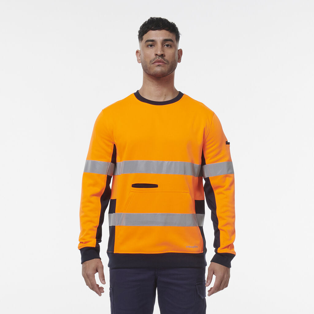 KingGee K55058 Reflective Spliced Crew Neck Fleece