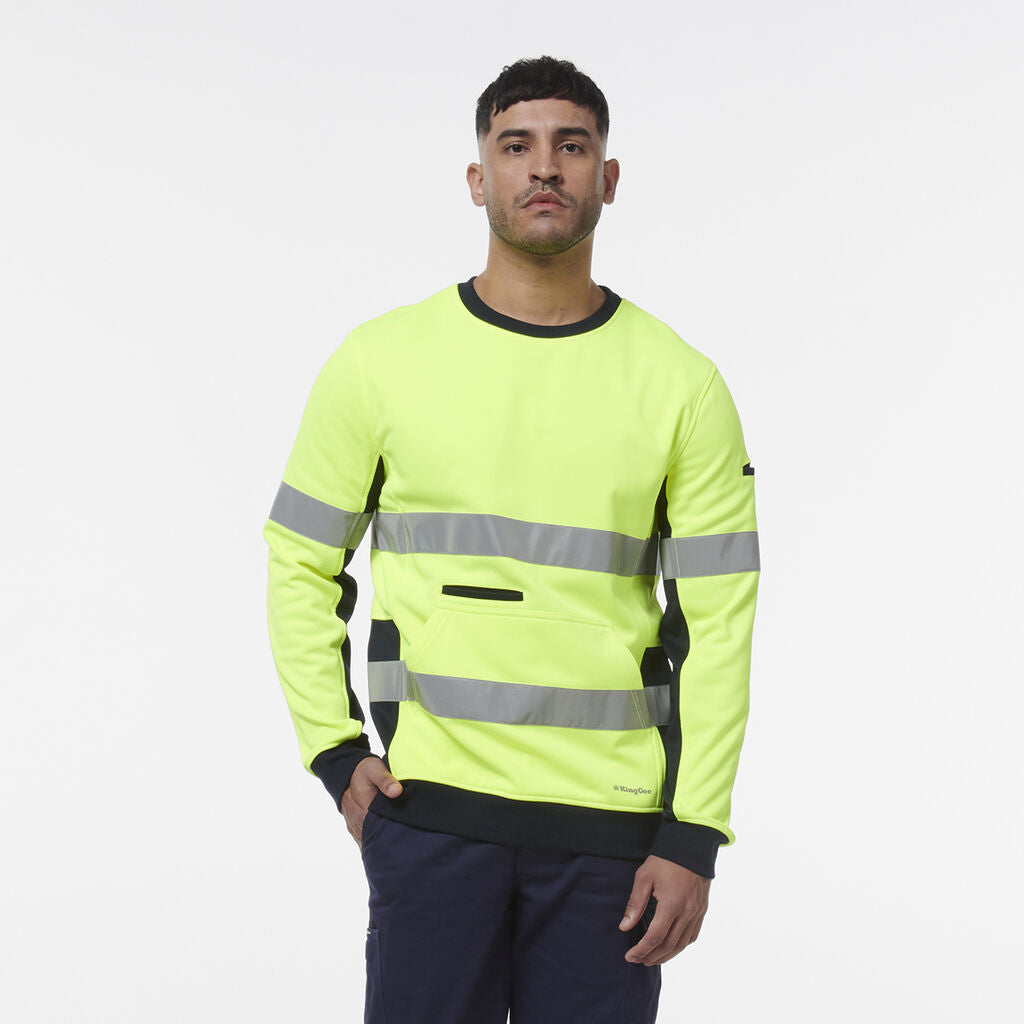 KingGee K55058 Reflective Spliced Crew Neck Fleece