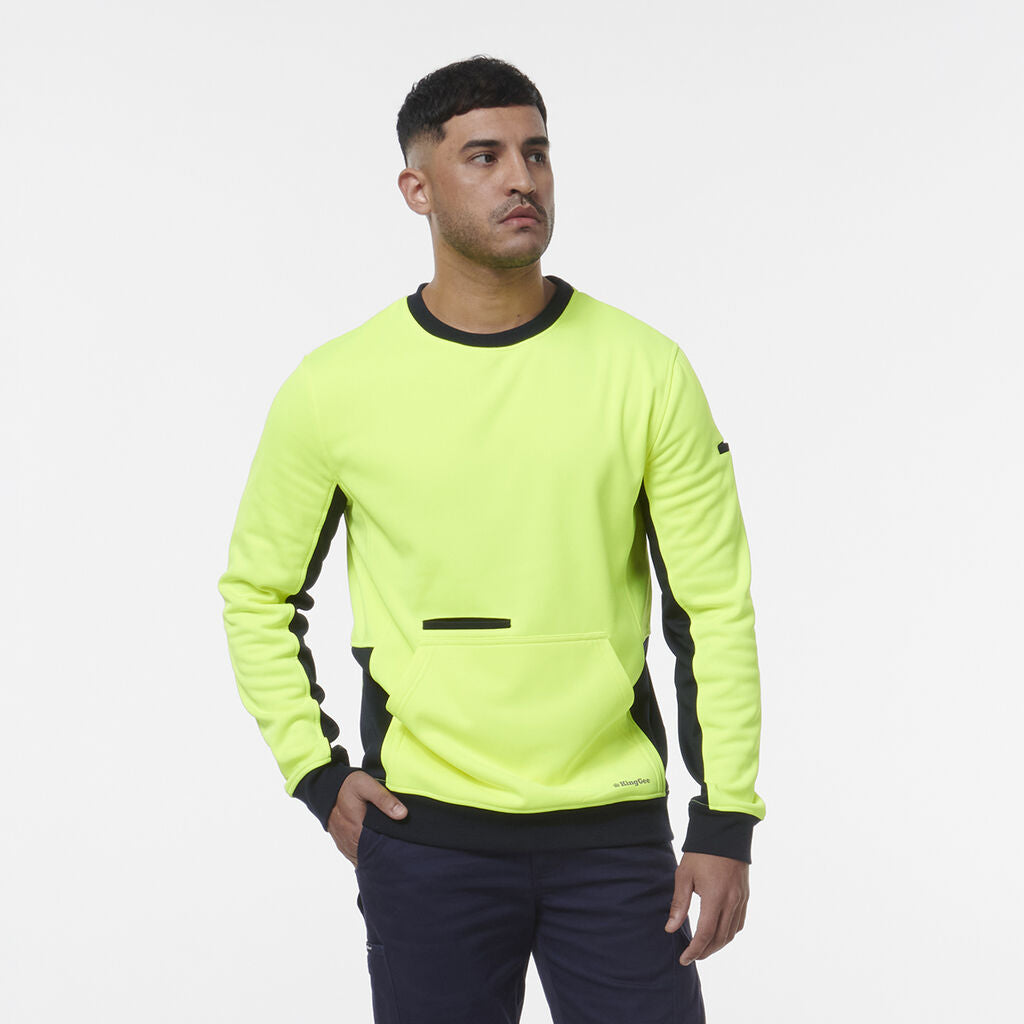 KingGee K55062 Hi Vis Spliced Crew Neck Fleece